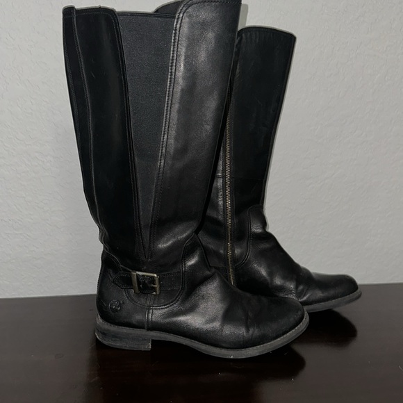 Timberland Earthkeeper Savin Hill Tall Riding Boots Black Leather W 8.5 A124T - Picture 5 of 7